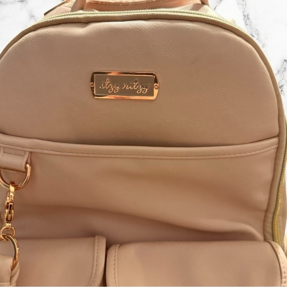 Itzy Ritzy Boss Baby Backpack Diaper Bag Blush Vegan Leather Changing Pad - Picture 2 of 15